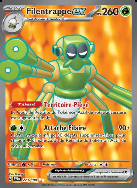 Filentrappe-ex, carte Pokémon SVI 223 — extension Écarlate et Violet