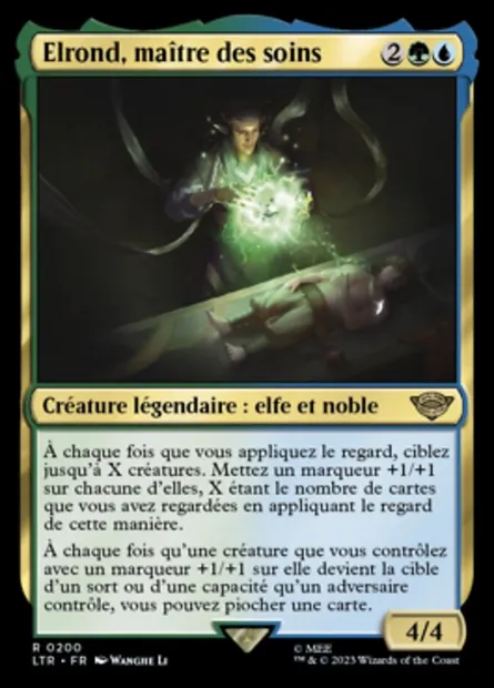 Elrond, maître des soins, carte Magic LTR 200 — extension Le Seigneur des Anneaux : chroniques de la Terre du Milieu