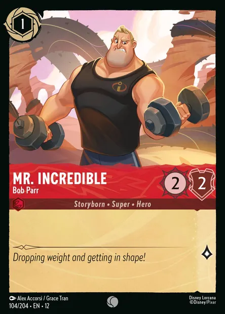 Mr. Incredible - Bob Parr, Disney Lorcana card CH12-104 — Wilds Unknown set