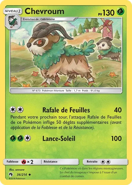 Chevroum, carte Pokémon LOT 36 — extension Tonnerre Perdu