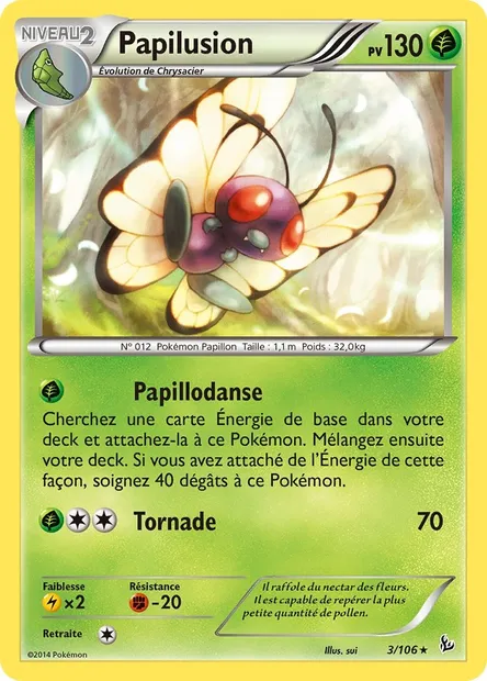 Papilusion, carte Pokémon FLF 3 — extension Étincelles