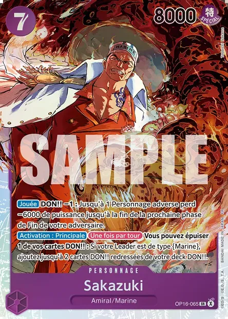Sakazuki, carte One Piece OP16-065 — extension L'HEURE DE LA BATAILLE DÉCISIVE