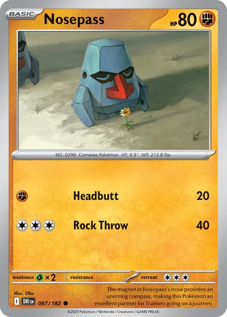 Nosepass, Pokémon card DRI 097 — Destined Rivals set