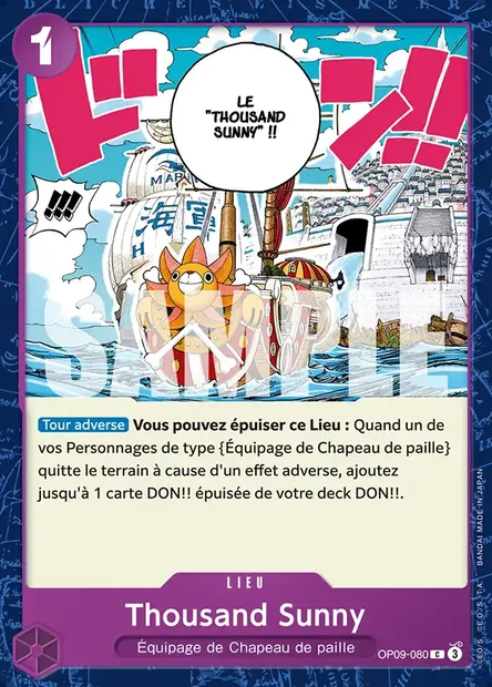 Thousand Sunny, carte One Piece OP09-080 — extension LES NOUVEAUX EMPEREURS