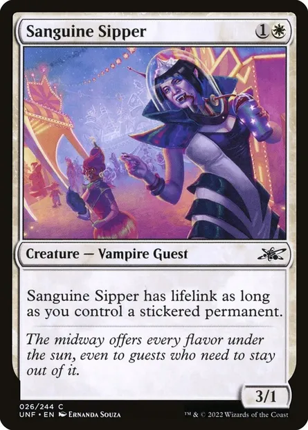 Sanguine Sipper, carte Magic UNF 26 — extension Unfinity