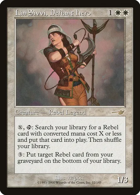 Lin Sivvi, Defiant Hero, Magic card NEM 12 — Nemesis set