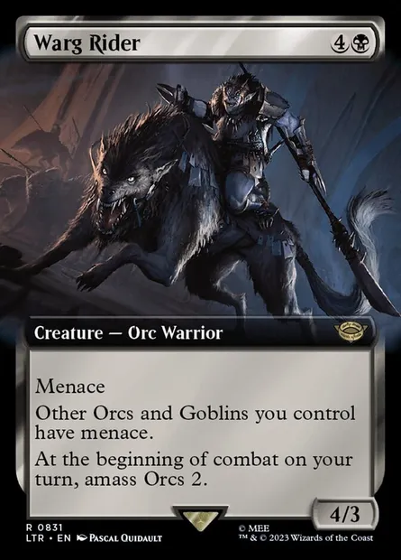 Warg Rider, carte Magic LTR 831 — extension Le Seigneur des Anneaux : chroniques de la Terre du Milieu