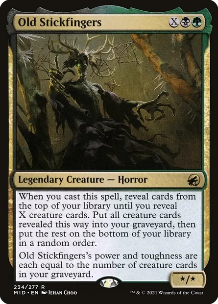 Old Stickfingers, Magic card MID 234 — Innistrad: Midnight Hunt set
