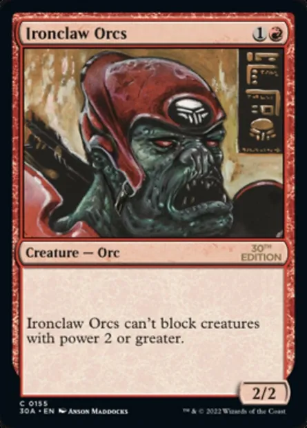Ironclaw Orcs, Magic card 30A 155 — 30th Anniversary Edition set