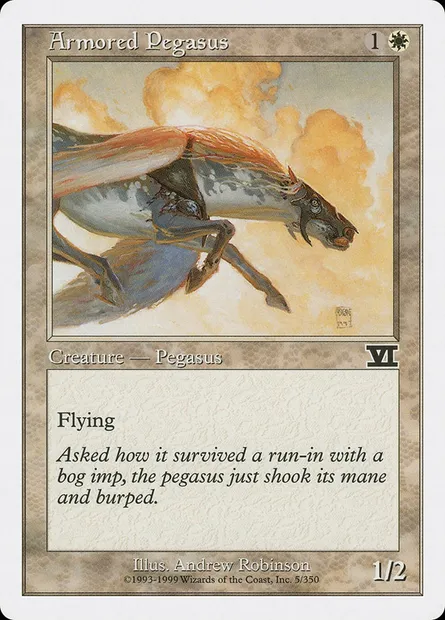 Pégase cuirassé, carte Magic 6ED 5 — extension Classic Sixth Edition