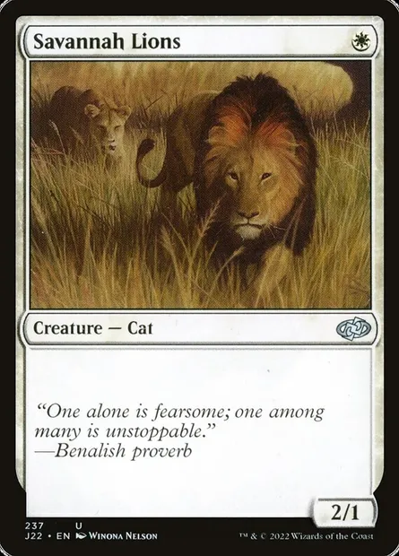 Savannah Lions, Magic card J22 237 — Jumpstart 2022 set