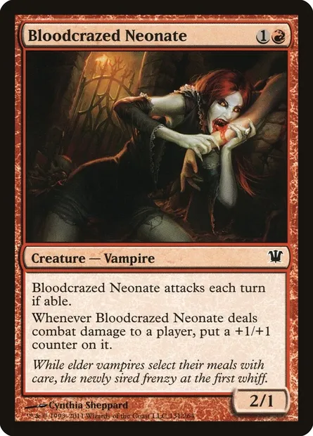 Bloodcrazed Neonate, Magic card ISD 131 — Innistrad set