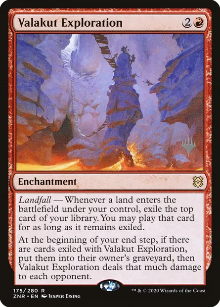 Exploration de Valakut, carte Magic PZNR 175p — extension Zendikar Rising Promos