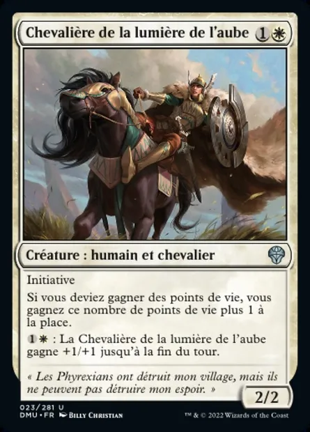 Chevalière de la lumière de l'aube, carte Magic DMU 23 — extension Dominaria Uni