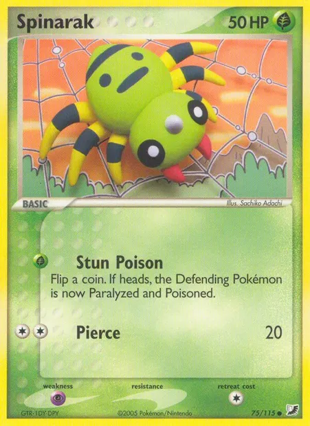 Spinarak, Pokémon card UF 75 — Unseen Forces set