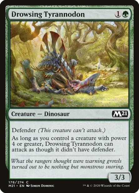 Drowsing Tyrannodon, Magic card M21 178 — Core Set 2021 set