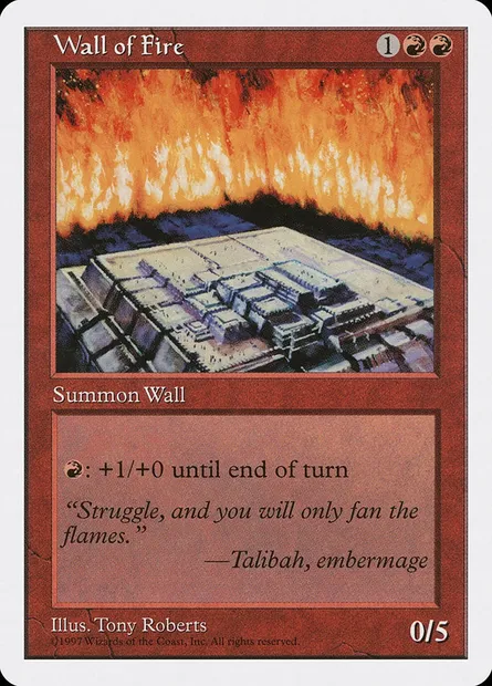 Mur de feu, carte Magic 5ED 273 — extension Cinquième Edition