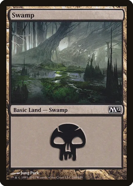 Swamp, Magic card M12 240 — Magic 2012 set