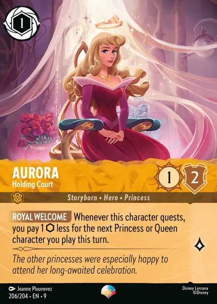 Aurora - Holding Court, Disney Lorcana card CH9-206 — Fabled set
