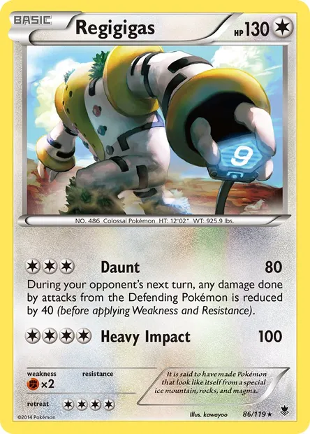 Regigigas, Pokémon card PHF 86 — Phantom Forces set