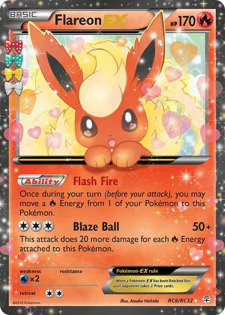 Flareon EX, Pokémon card GEN RC6 — Generations set