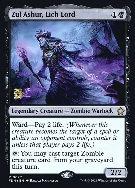 Zul Ashur, Lich Lord, Magic card PFDN 77s — Foundations Promos set