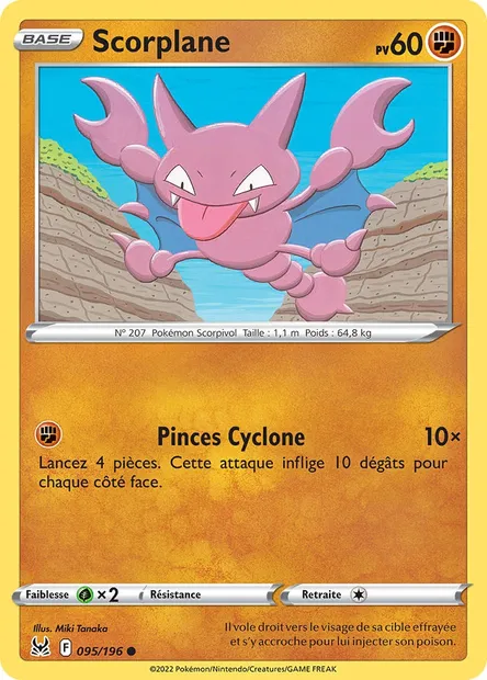 Scorplane, carte Pokémon LOR 095 — extension Origine Perdue