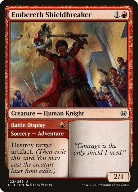 Embereth Shieldbreaker // Battle Display, Magic card ELD 122 — Throne of Eldraine set