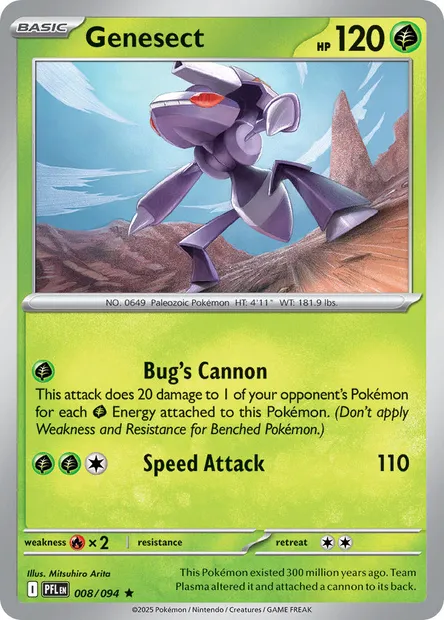 Genesect, Pokémon card PFL 008 — Phantasmal Flames set