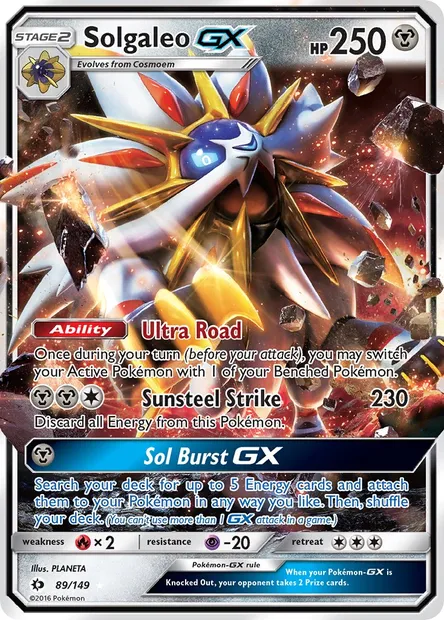 Solgaleo GX, Pokémon card SUM 89 — Sun & Moon set