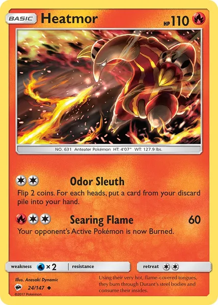 Heatmor, Pokémon card BUS 24 — Burning Shadows set