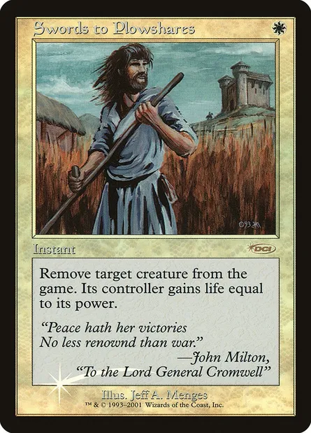 Swords to Plowshares, Magic card F01 6 — Friday Night Magic 2001 set