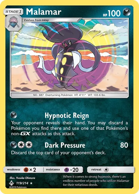 Malamar, Pokémon card UNB 119 — Unbroken Bonds set