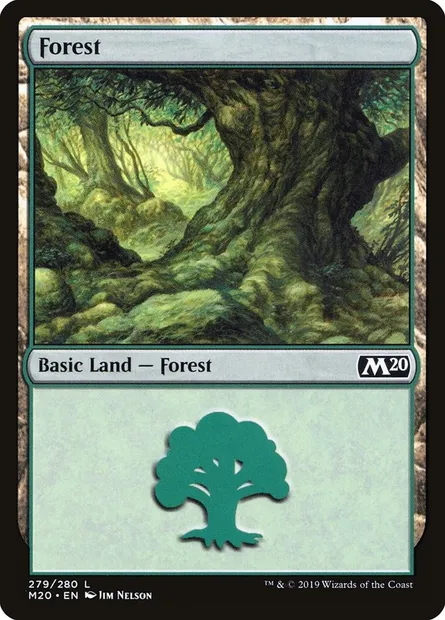 Forest, Magic card M20 279 — Core Set 2020 set