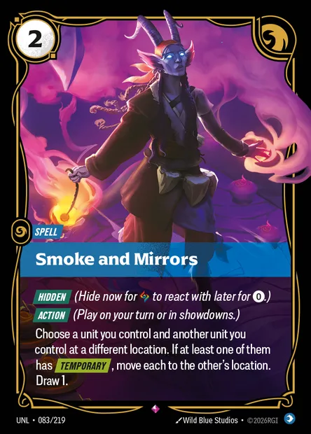 Smoke and Mirrors, Riftbound card UNL 083 — Unleashed set