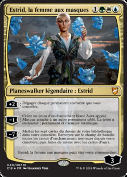 Estrid, la femme aux masques, carte Magic C18 40 — extension Commander 2018