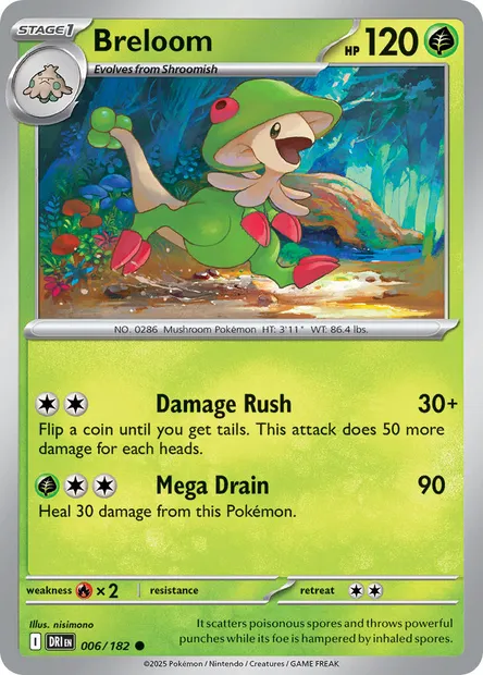 Breloom, Pokémon card DRI 006 — Destined Rivals set