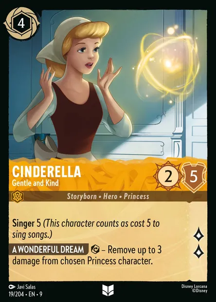 Cinderella - Gentle and Kind, Disney Lorcana card CH9-019 — Fabled set