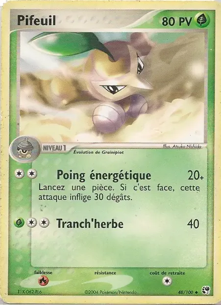 Pifeuil, carte Pokémon SS 48 — extension EX Tempête de sable