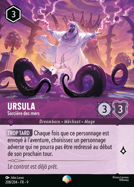 Ursula - Sorcière des mers, carte Disney Lorcana CH9-208 — extension Fabuleux