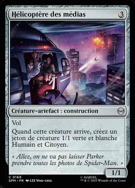 Hélicoptère des médias, carte Magic SPM 169 — extension Marvel's Spider-Man