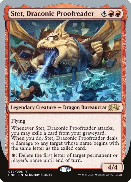 Stet, Draconic Proofreader, carte Magic UND 57 — extension Unsanctioned