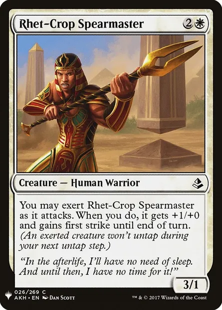 Rhet-Crop Spearmaster, Magic card PLST AKH-26 — The List set