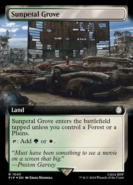 Sunpetal Grove, Magic card PIP 1043 — Fallout set