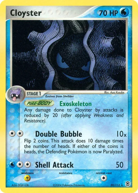 Cloyster, Pokémon card RG 20 — FireRed & LeafGreen set