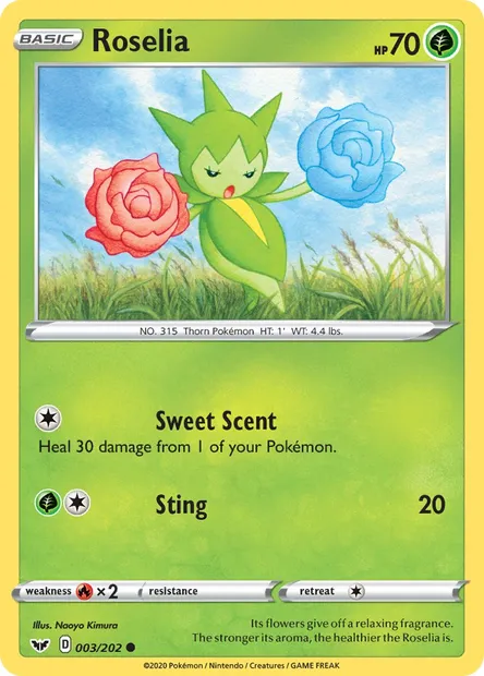 Roselia, Pokémon card SSH 3 — Sword & Shield set