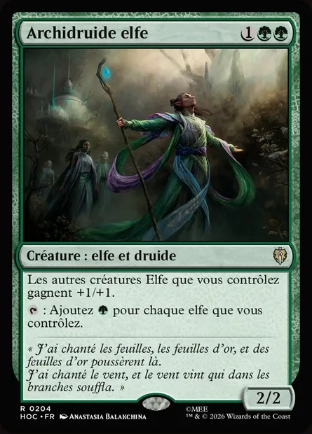 Archidruide elfe, carte Magic HOC 204 — extension The Hobbit Eternal