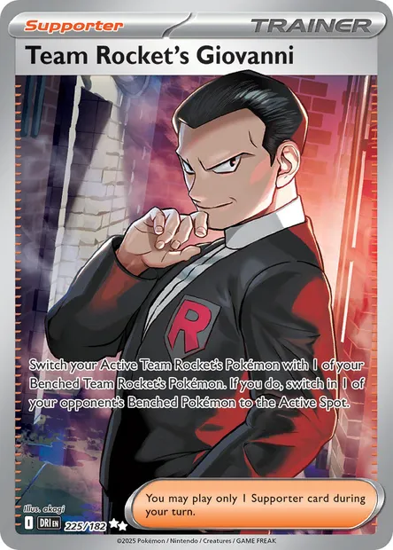 Team Rocket's Giovanni, Pokémon card DRI 225 — Destined Rivals set