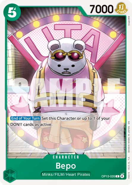 Bepo, One Piece card OP13-035 — CARRYING ON HIS WILL set