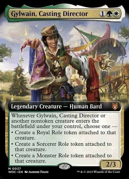 Gylwain, Casting Director, Magic card WOC 37 — Wilds of Eldraine Commander set